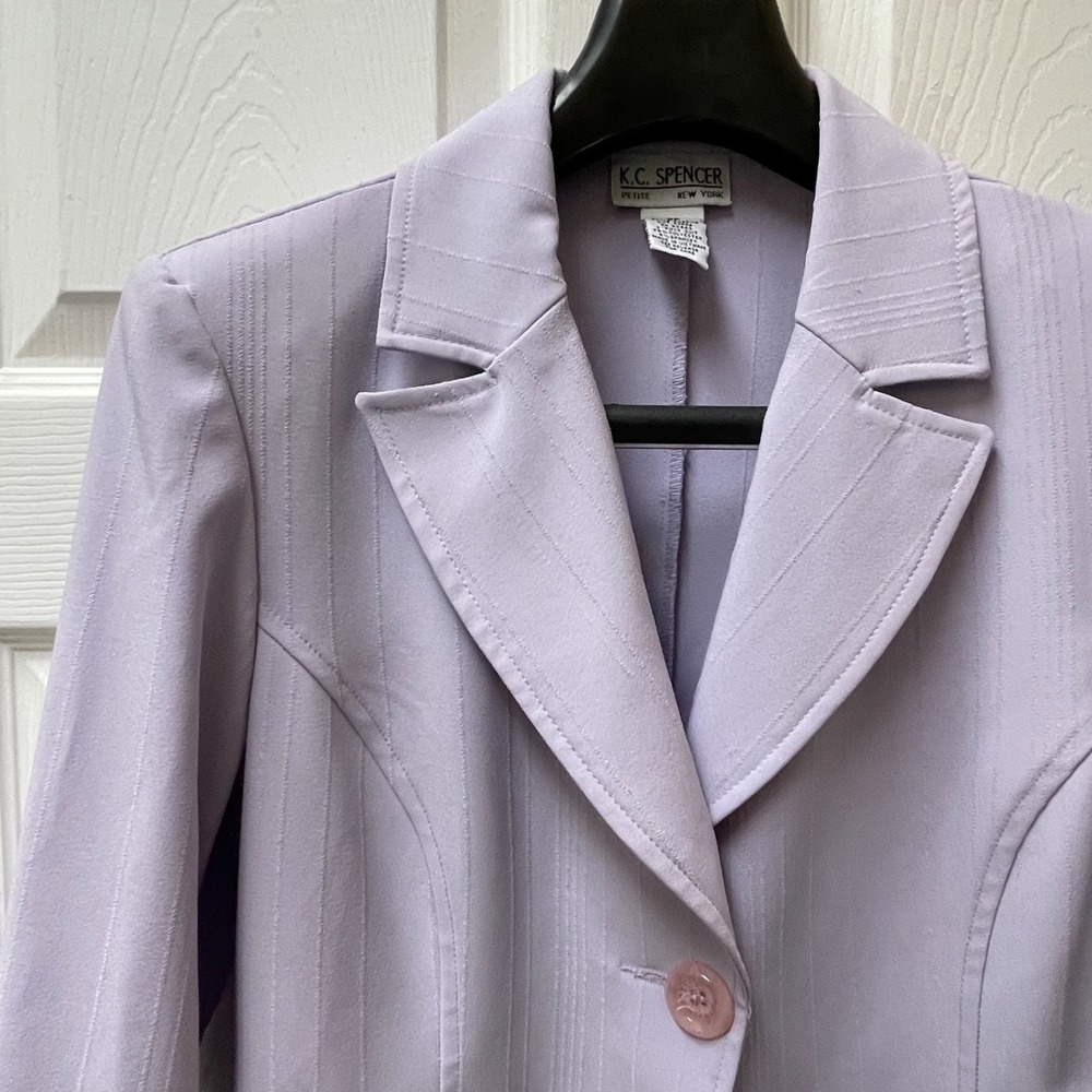 K.C. Spencer Women's Petite 8P Vintage Style Lavender Blazer‎ Relaxed Structure
